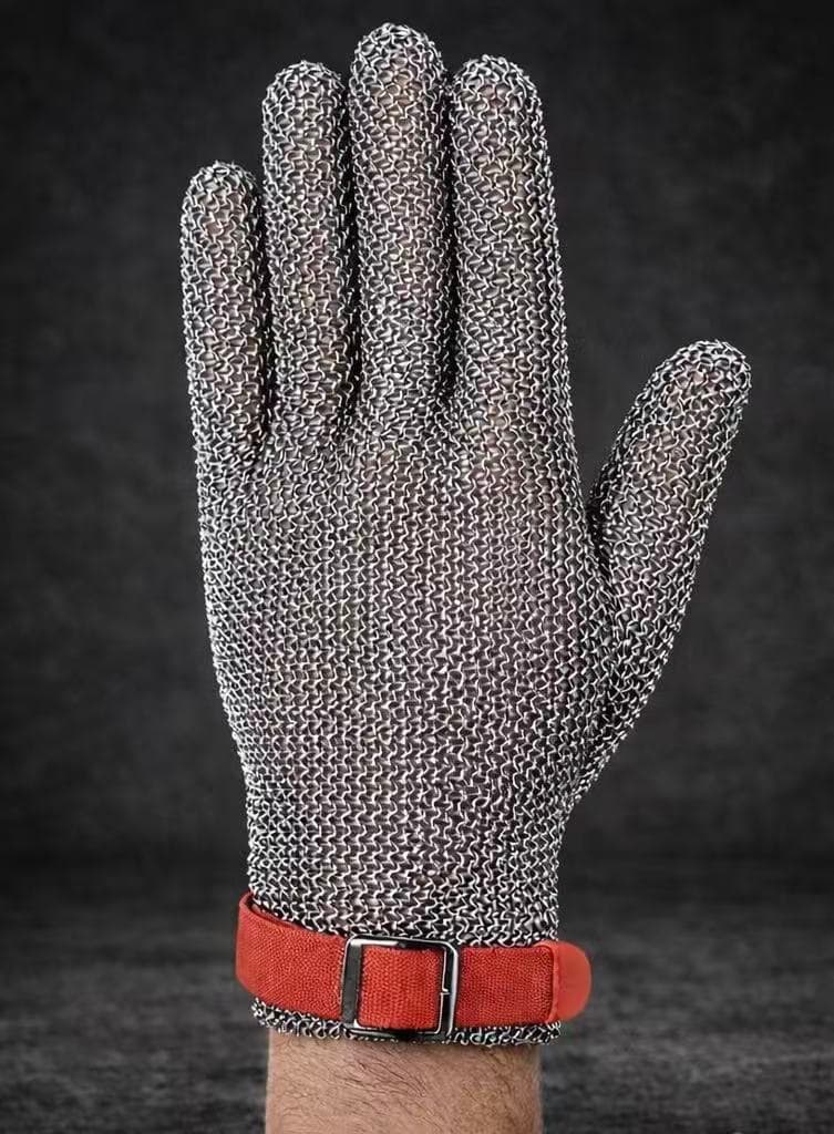 Plastic strap stainless steel glove